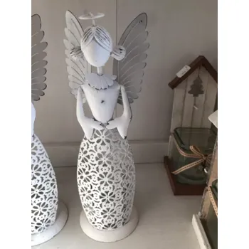 Svícen Plechová andělka na čaj. svíčku