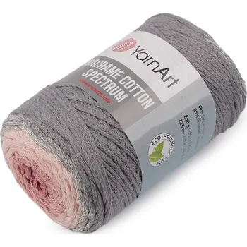 Příze Pletací příze Macrame Cotton Spectrum 250 g - 6 (1306) šedá pudrová