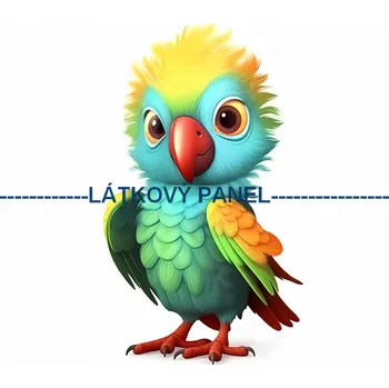 Látkový panel - Papoušek - PT-17 Velikost: 15x15cm, Materiál: Teplákovina nepočesaná
