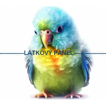Látkový panel - Papoušek - PT-26 Velikost: 30x30cm, Materiál: Teplákovina nepočesaná