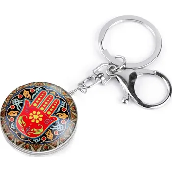 Přívěsek na klíče / kabelku - 21 béžová světlá ruka Fatimy