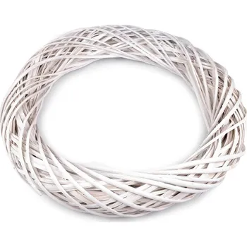 Bytová dekorace Proutěný věnec Ø50 cm - 1 bílá