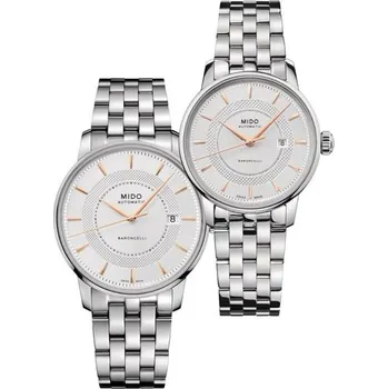 Hodinky SET Mido Baroncelli Signature M037.407.11.031.01 a M037.207.11.031.01 + 5 let záruka a dárek ZDARMA