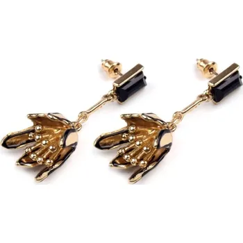 Náušnice Kovové náušnice květ (1 pár) - černá