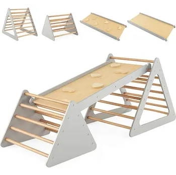 Dětské hřiště Costway Montessori hřiště 3v1, šedé