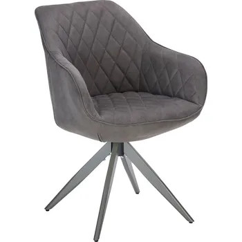 Tmavě šedé otočné křesílko Amun 59 x 84 x 59 100 % polyester, kov