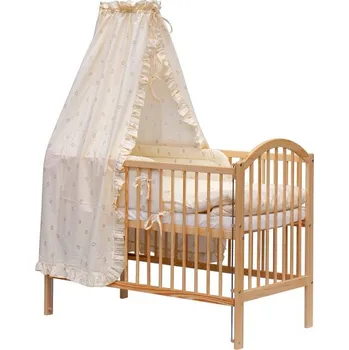 Dětská postýlka Scarlett Postýlka 120x60cm s kompletní výbavou Scarlett Méďa béžová