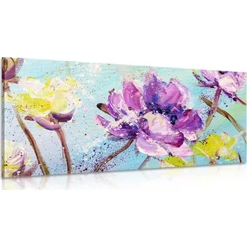 Obraz Dovido Obraz malba žlutých a fialových květů
