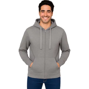 Zdravotnický oděv Pánská mikina na zip s kapucí šedá (XXL)