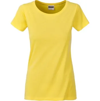 James & Nicholson (Daiber) Klasické dámské tričko z biobavlny 8007 - Žlutá | XS