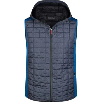 Pánská vesta James & Nicholson (Daiber) Pánská prošívaná vesta JN768 - Královsky modrý melír / antracitový melír | S