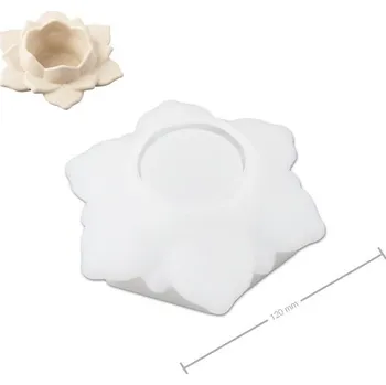 kreativní sada Manumi Silikonová forma na odlévání kreativní hmoty svícen lotos 120x44mm
