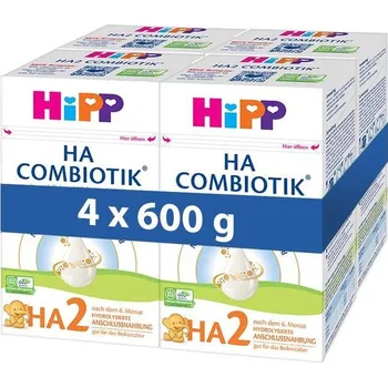 Kojenecká výživa HiPP 4x Pokračovací kojenecká výživa HiPP HA 2 Combiotik 600g