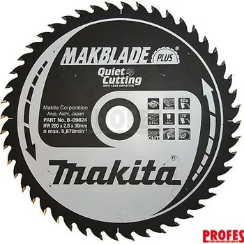 Příslušenství k nářadí Makita Pilový kotouč na dřevo Makita B-08866 MAKBLADE PLUS, 350x30mm, 100 zubů, do pokosové a stolní pily (podélný/příčný řez)