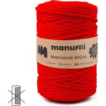 Příze Manumi Macramé šňůra 5mm červená