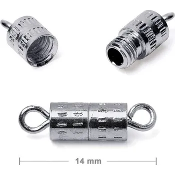 Korálek Šroubovací zapínání 14 mm v barvě platiny