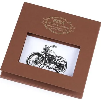 Látkový kapesník Pánský kapesník kolo, auto, motorka / dárková kazeta - 3 bílá motorka