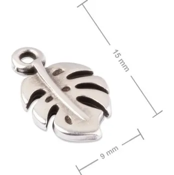 Přívěsek Manumi přívěsek Monstera list 15x9 mm postříbřený