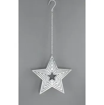 Vánoční dekorace Vánoční závěsná dekorace hvězda, 20x45 cm