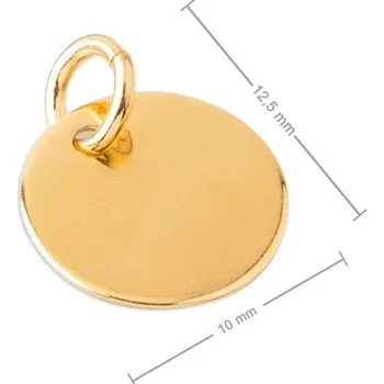 Přívěsek Stříbrný přívěsek pro gravírování pozlacený 24K zlatem