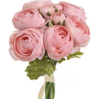 umělá květina Umělý Ranunculus pryskyřník svazek - růžová