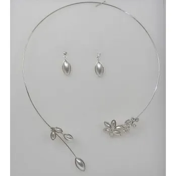 Souprava šperků Soupravy bižuterie - Svatební bižuterie - 02021+99091 - MS0K - krém - stříbrná galvanizace