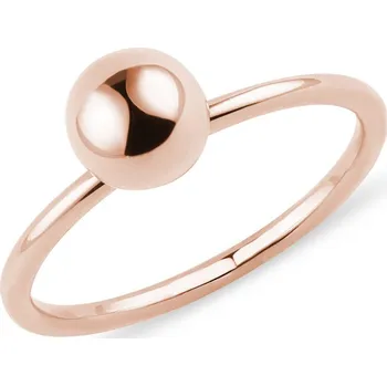 Prsten Prsten s kuličkou z růžového 14k zlata KLENOTA