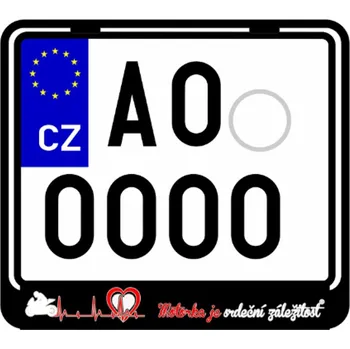 Držák SPZ MOTORKA JE SRDEČNÍ ZÁLEŽITOST Nosič SPZ na motorku s 3D motivem Motorka je Srdeční Záležitost