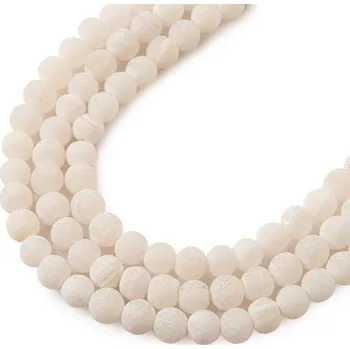 Dětské navlékací korálky Korálky z minerálu Bílý praskaný achát matný 4 mm