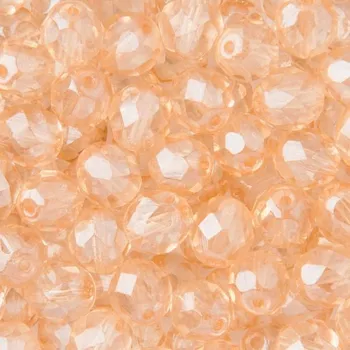 Dětské navlékací korálky Manumi české broušené korálky 8 mm Transparent Champagne