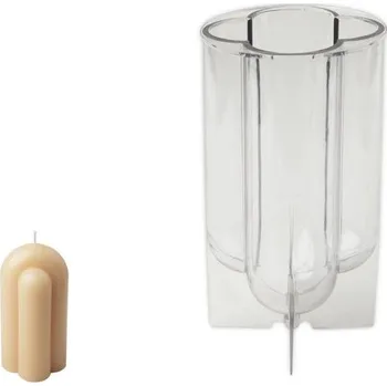 kreativní sada Polykarbonátová forma na svíčku ve tvaru dvou zkřížených oblouků 80x155mm