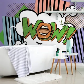 Tapeta Dovido Samolepící tapeta stylový fialový pop art - WOW!