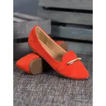 Oranžové baleríny s ozdobou - 40