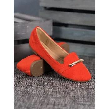 Dámské baleríny Oranžové baleríny s ozdobou - 40