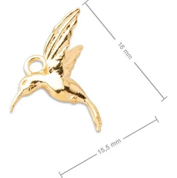 Přívěsek Stříbrný přívěsek kolibřík pozlacený 24K zlatem