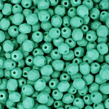 Dětské navlékací korálky Manumi české broušené korálky 4 mm Mint