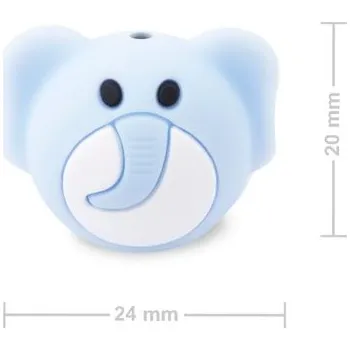 Korálek Silikonový korálek slon Pastel Blue