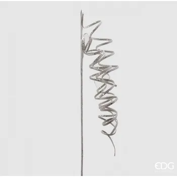 Vánoční dekorace Dekorace spirála s flitry bílá, 69 cm