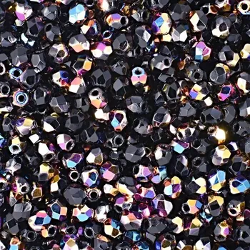 Dětské navlékací korálky Manumi české broušené korálky 3 mm Vitex Jet