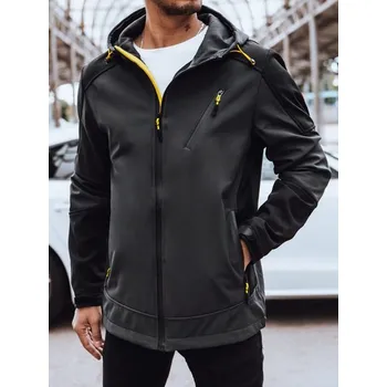 Pánská casual bunda Buďchlap Jedinečná softshellová bunda s kontrastními prvkami v grafitové barvě