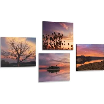 Obraz Dovido Set obrazů příroda plná romantických barev