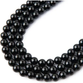 Dětské navlékací korálky Korálky z minerálu Černý turmalín 4 mm