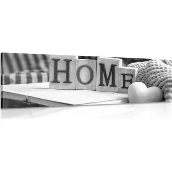 Obraz Dovido Obraz s nápisem Home a zátiším v černobílém provedení