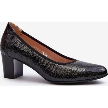 Dámské lodičky VINCEZA Lakýrované lodičky s potiskem Cynania Barva: Černá, Velikost: 39