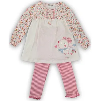 Kojenecká souprava Kojenecký set, šaty a legíny, Minoti, MOUSE 10, růžová - 80/86 | 12-18m