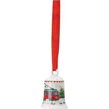 Vánoce Vánoční porcelánová ozdoba zvonek Tramvaj Christmas Sounds 5 cm, Rosenthal