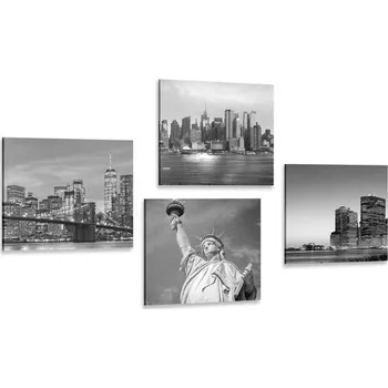Obraz Dovido Set obrazů New York v černobílém provedení