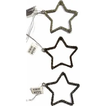Vánoční dekorace Vánoční dekorace hvězda závěsná, 10x10 cm - Černá