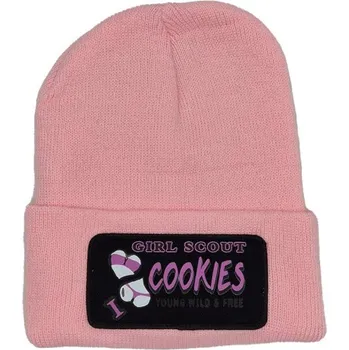 Čepice Lauren Rose Čepice s manžetou - nášivka Girl Scout Cookies - růžová