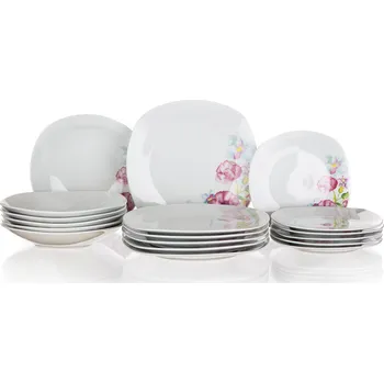 Talíř sada jídelní DOLORES square 18díl. porcelánová BÍ 8.07 Kg MTA MAXMIX Sklad14 268500 (8.07 Kg Výška přepravní: 26 cm MTA MAXMIX Sklad14 268500)